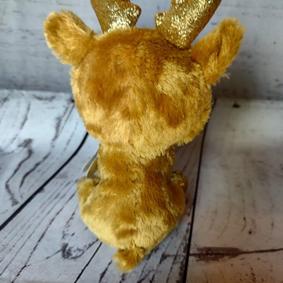 Ty Beanie Boos Glitzy the Christmas Reindeer 6 Inch with Heart Tag new - Picture 4 of 6